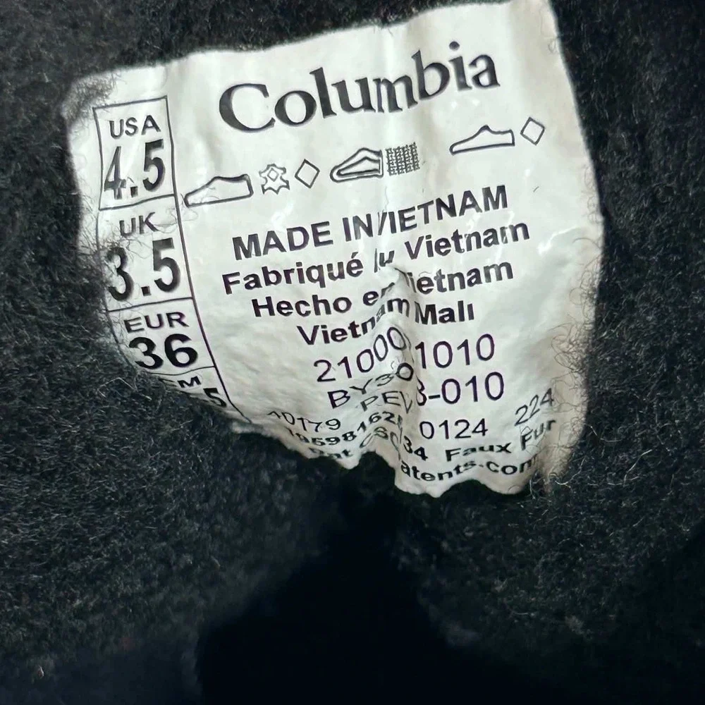 Columbia Youth Moritza Waterproof Winter Boots Black 4.5Y